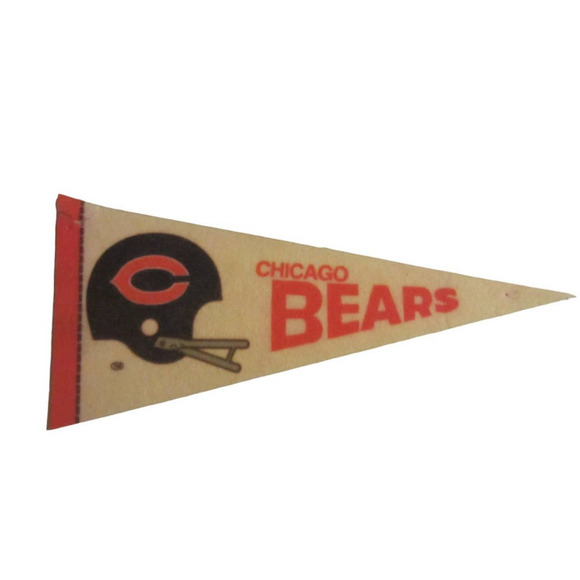 Vintage Chicago Bears Mini Pennant Flag 4x9 Rare Collectible NFL Memorabilia - Picture 1 of 8